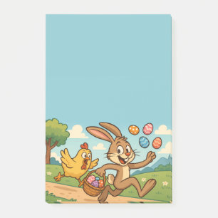 Notas Post-it® Funny Personalizado de Pascua   Bunny Roba huevos 