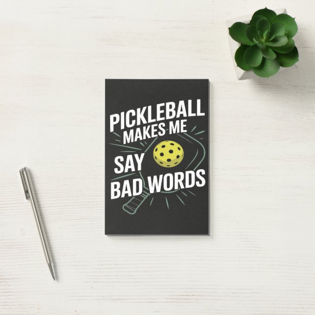 Notas Post-it® Funny Pickleball Makes Me Say Bad Words (Oficina)