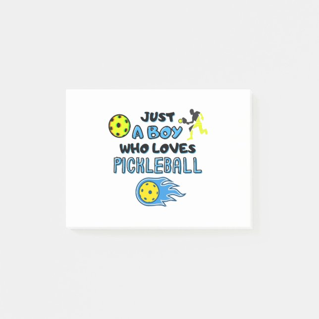 Notas Post-it® Funny Pickleball Player Just A Boy Who Loves Pickl (Anverso)