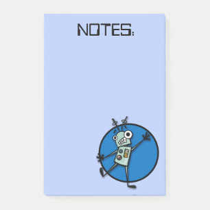 NOTAS POST-IT® FUNNY ROBOT GRAPHIC BLUE POST-IT NOTEPAD