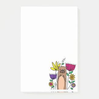Notas Post-it® Funny Sea Otter en Flower Garden Personalizado