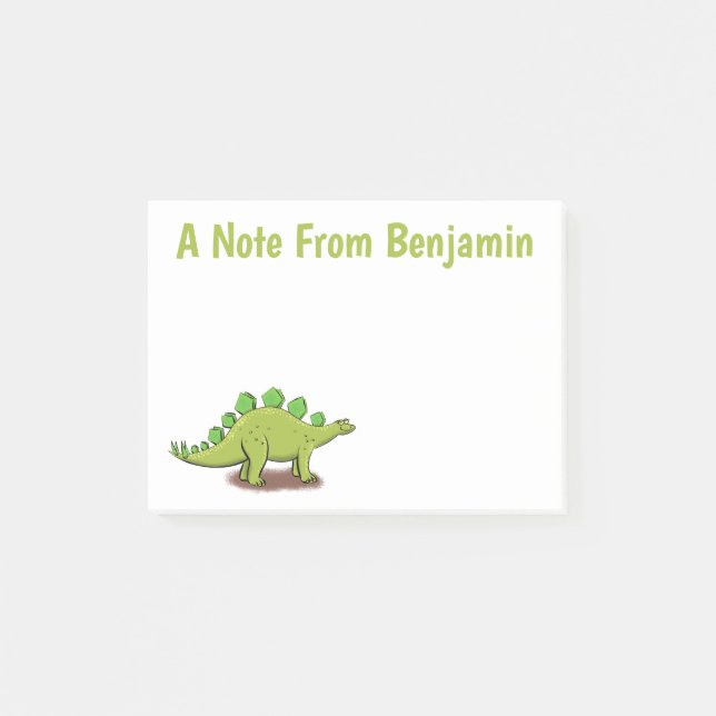 Notas Post-it® Funny stegosaurus dinosaur personalizado (Anverso)