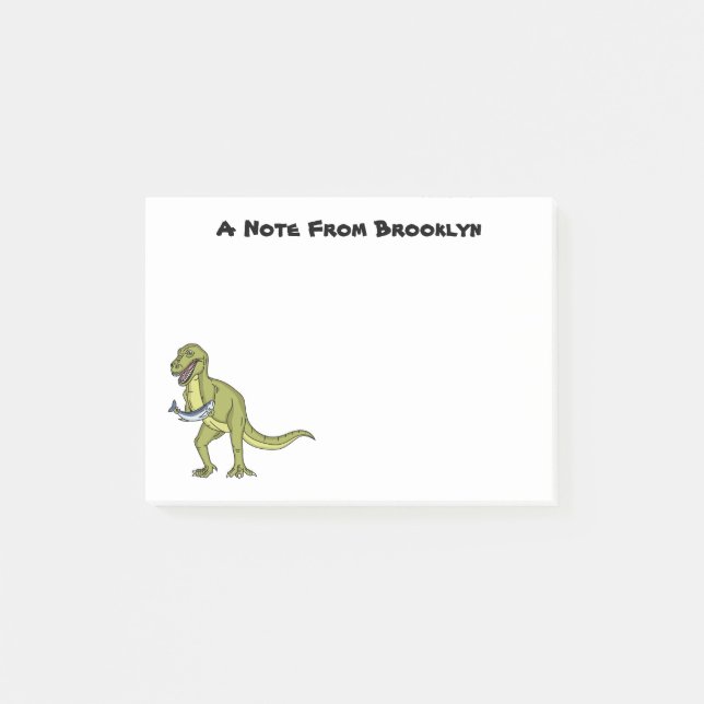 Notas Post-it® Funny T rex dinosaur ilustracion (Anverso)