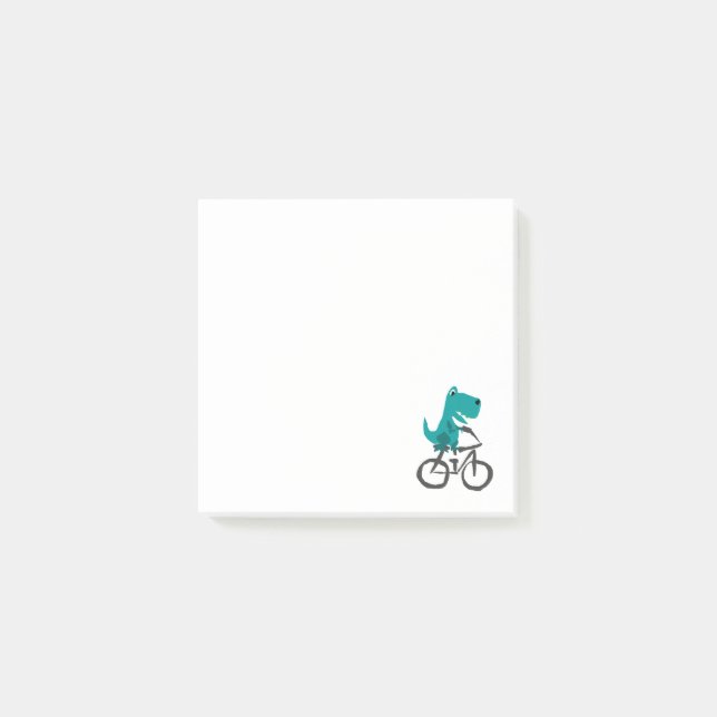 Notas Post-it® Funny T-rex Dinosaur Riding Bicycle Personalizado (Anverso)