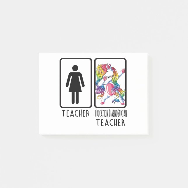 Notas Post-it® Funny Teacher 1 Education Diagnostician Teacher (Anverso)
