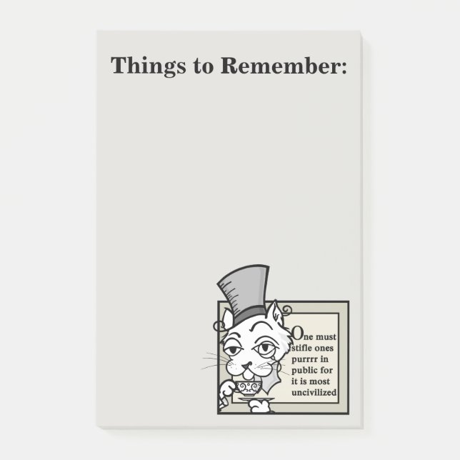 NOTAS POST-IT® FUNNY VICTORIAN CAT GRAPHIC POST IT NOTEPAD (Anverso)