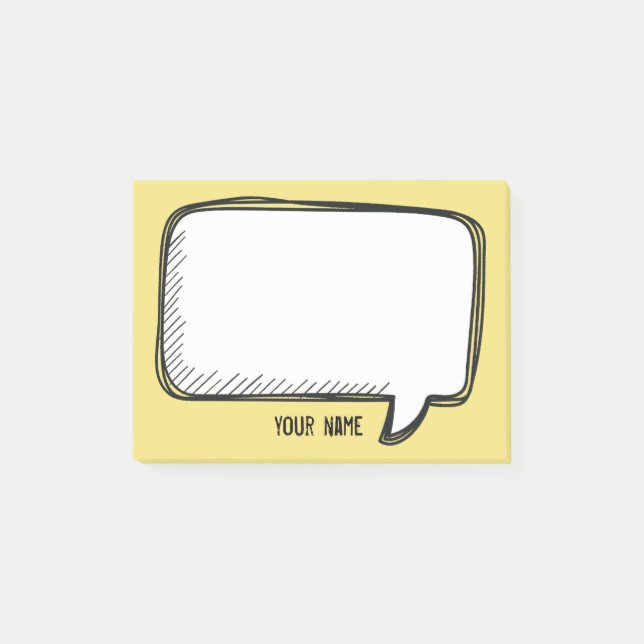 Notas Post-it® Funny White Talk Bubble Nombre personalizado amari (Anverso)