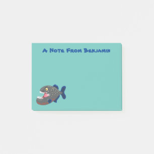 Notas Post-it® Furioso ilustracion personalizado de piranha