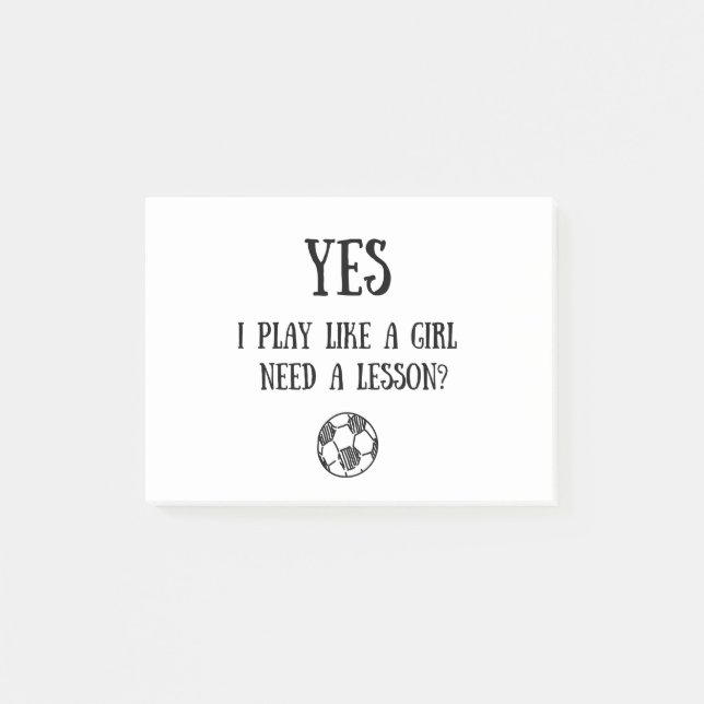 Notas Post-it® Fútbol americano: Sí, juego como un chica. ¿Necesi (Anverso)