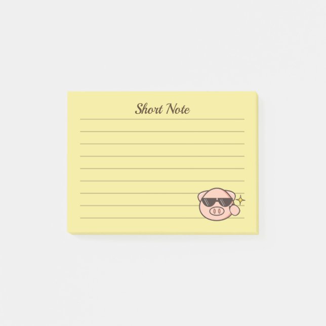 Notas Post-it® Gafas de sol de cerdo (Anverso)