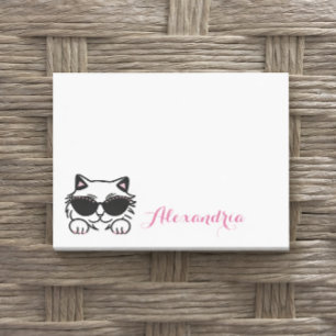Notas Post-it® Gafas de sol de gato simples con brillo personaliz
