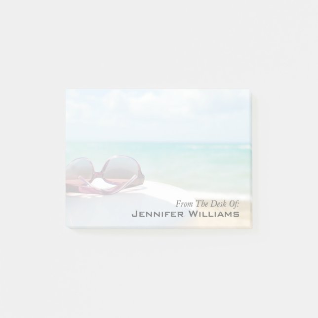 Notas Post-it® Gafas de sol en la playa (Anverso)