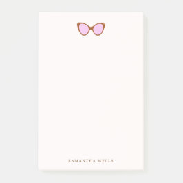 Notas Post-it® Gafas de sol rosadas retro personalizadas