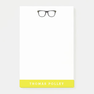 Notas Post-it® Gafas hipster y amarillo neón