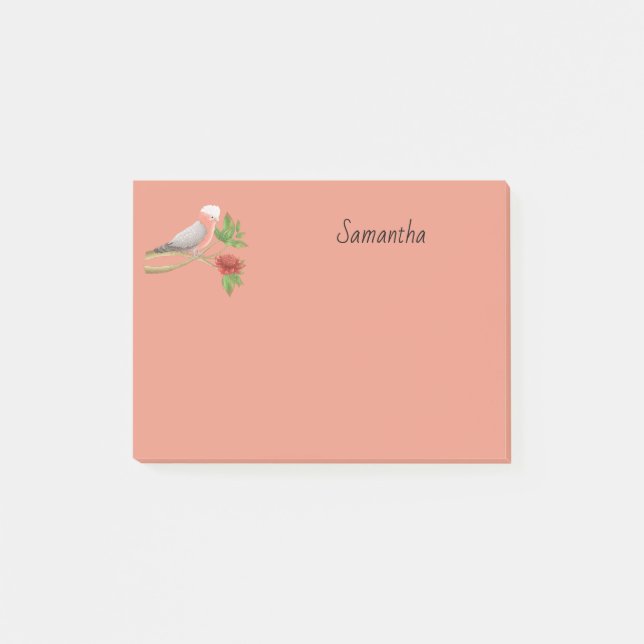 Notas Post-it® Galah Cockatoo Personalizado 4x3 (Anverso)