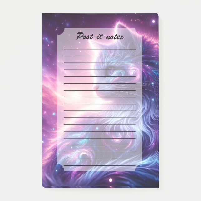 Notas Post-it® Galaxia Cósmica Felina Mística Celestial (Anverso)