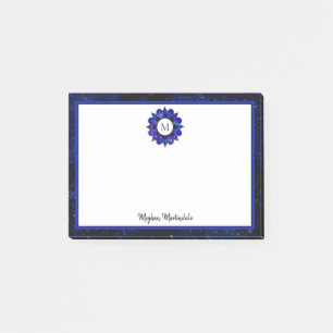 Notas Post-it® Galaxia del espacio exterior azul índigo Mandala