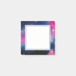 Notas Post-it® Galaxia rosa y azul Nebulosa y estrellas Resumen