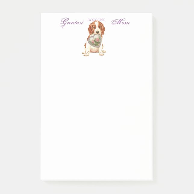 Notas Post-it® Gales Springer Spaniel Heart Mom (Anverso)