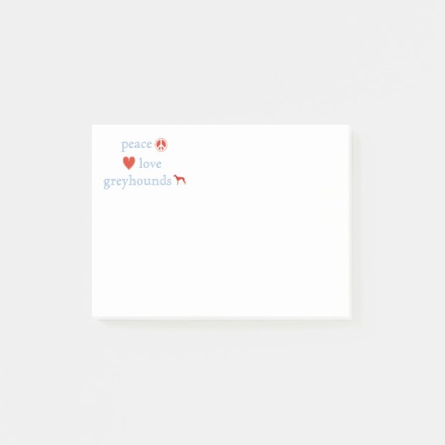Notas Post-it® Galgos del amor de la paz (Anverso)