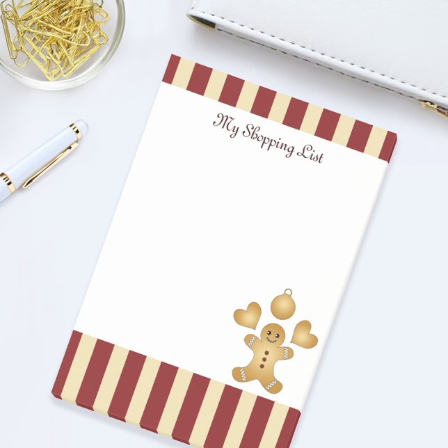 Notas Post-it® Galleta de Navidad con raya roja Hombre de jengibr (Subido por el creador)