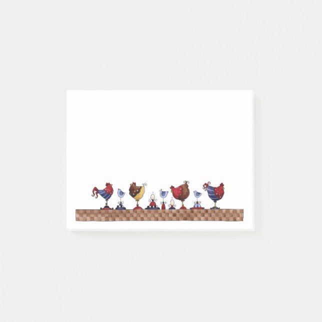 Notas Post-it® Gallinas en una Fila (Anverso)