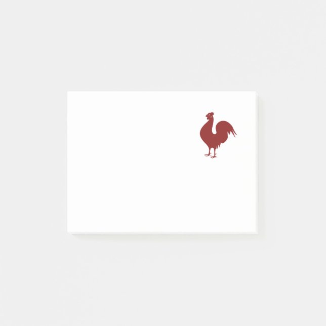 Notas Post-it® Gallo rojo adaptado de un ilustracion antiguo (Anverso)