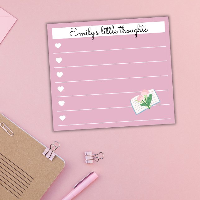 Notas Post-it® Garden Day Dreams – Heart & Floral Personalized  (Subido por el creador)