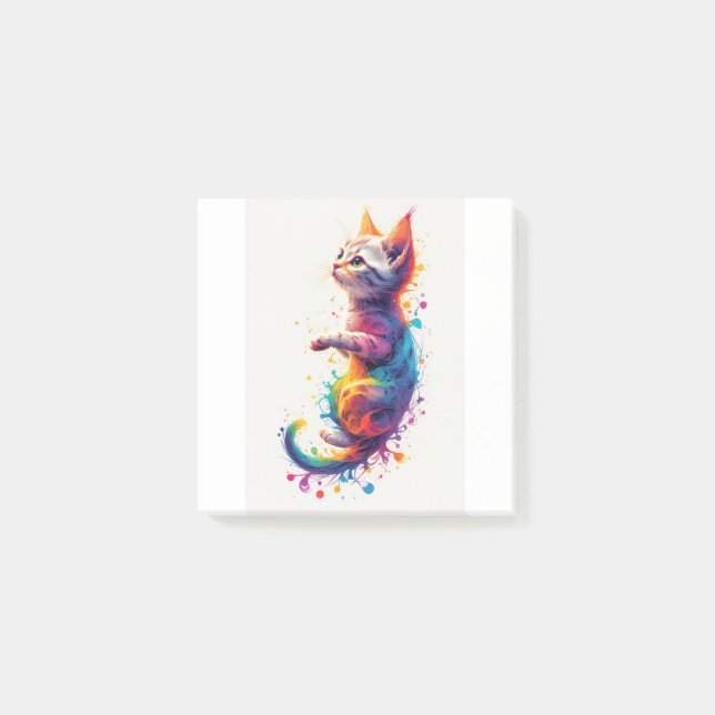 Notas Post-it® Gatito abstracto fractal (Anverso)