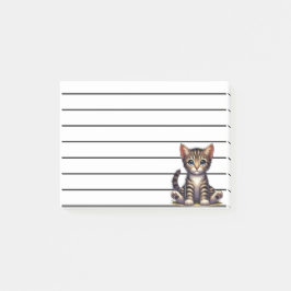 Notas Post-it® Gatito Adorable De Tabby Con Ojos Azules