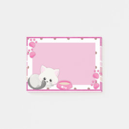 Notas Post-it® Gatito Blanco Adorable