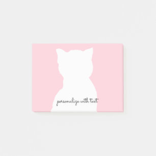 Notas Post-it® Gatito blanco rosado