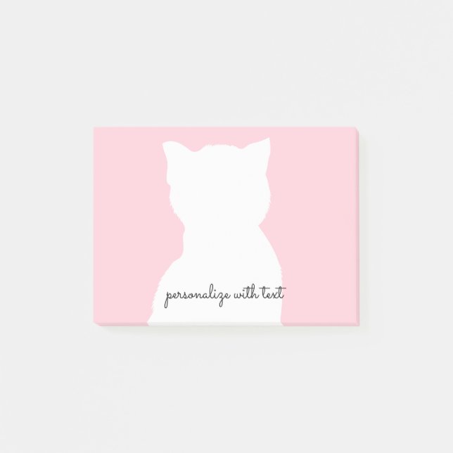 Notas Post-it® Gatito blanco rosado (Anverso)