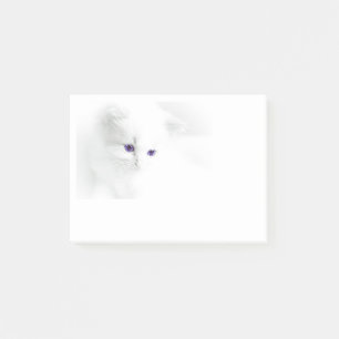 Notas Post-it® Gatito blanco suave con ojos morados
