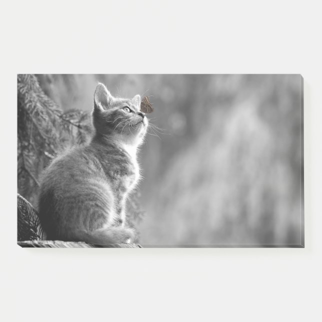Notas Post-it® Gatito con amigo mariposa (Anverso)