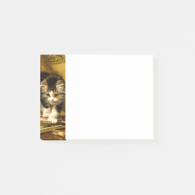 Notas Post-it® Gatito con pintura y brochas (Anverso)