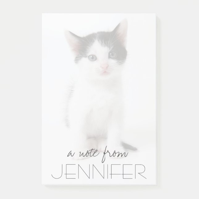 Notas Post-it® Gatito manchado negro (Anverso)