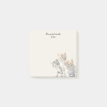 Gatitos Adorables Crema Acuarela Animal