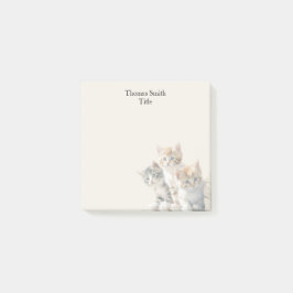 Notas Post-it® Gatitos Adorables Crema Acuarela Animal