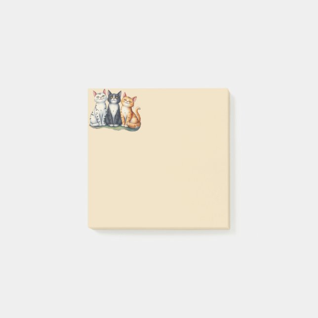 Notas Post-it® Gatitos bonitos gatitos Mascota Arte natural anima (Anverso)