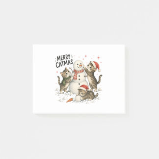 Notas Post-it® Gatitos de Navidad Construyendo un Muñeco de Nieve