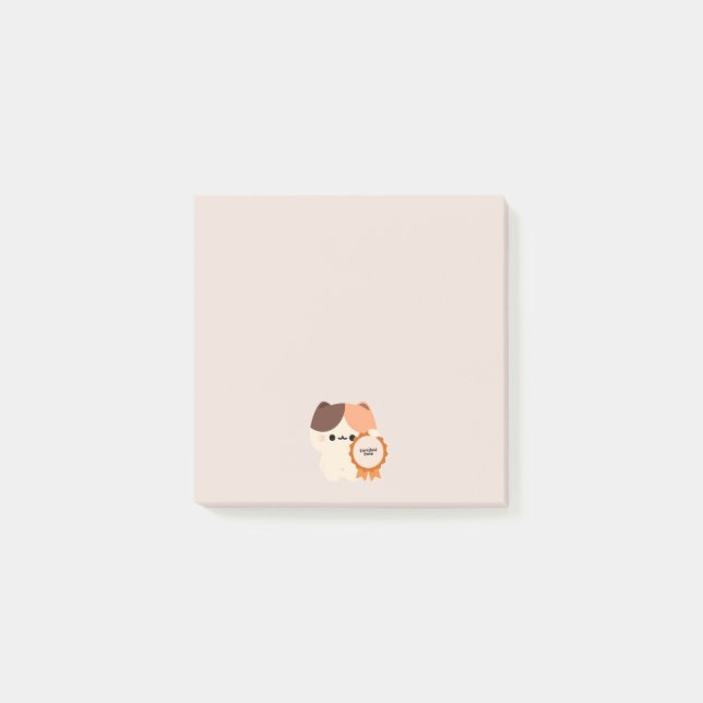 Notas Post-it® Gato adorable certificado (Anverso)
