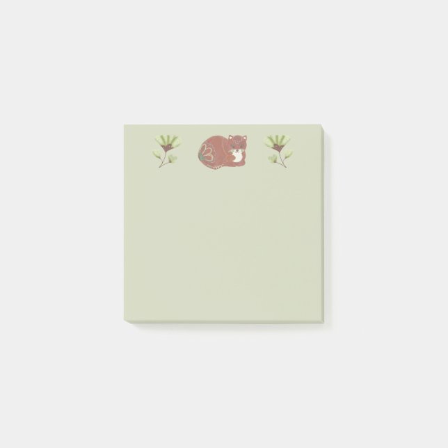 Notas Post-it® Gato adornado del arte popular (Anverso)
