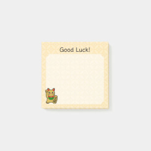 Notas Post-it® Gato Afortunado de Oro - Buena Suerte