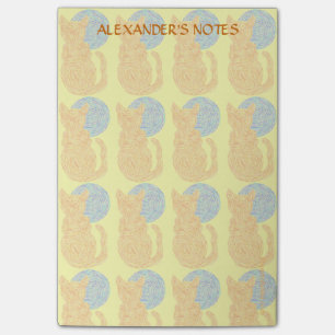 Notas Post-it® Gato anaranjado de Z y el personalizado del amante