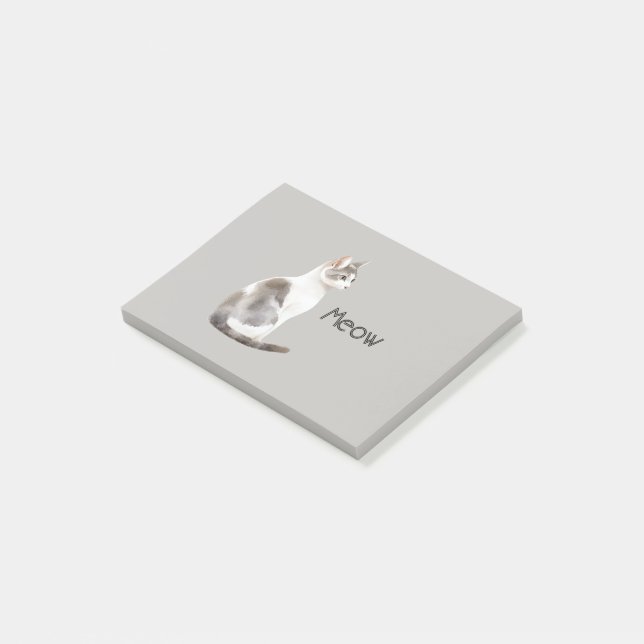 Notas Post-it® Gato Blanco Gris (En perspectiva)