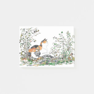 Notas Post-it® Gato Calico En El Jardín
