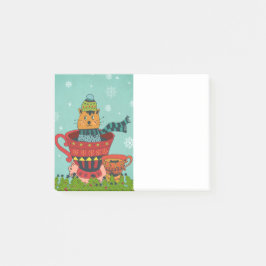 Notas Post-it® Gato Caprichoso Sentado en una Taza de Té Navidad