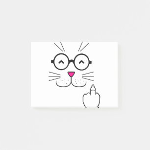 Notas Post-it® Gato con el dedo medio