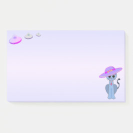 Notas Post-it® Gato con sombrero y platillos voladores
